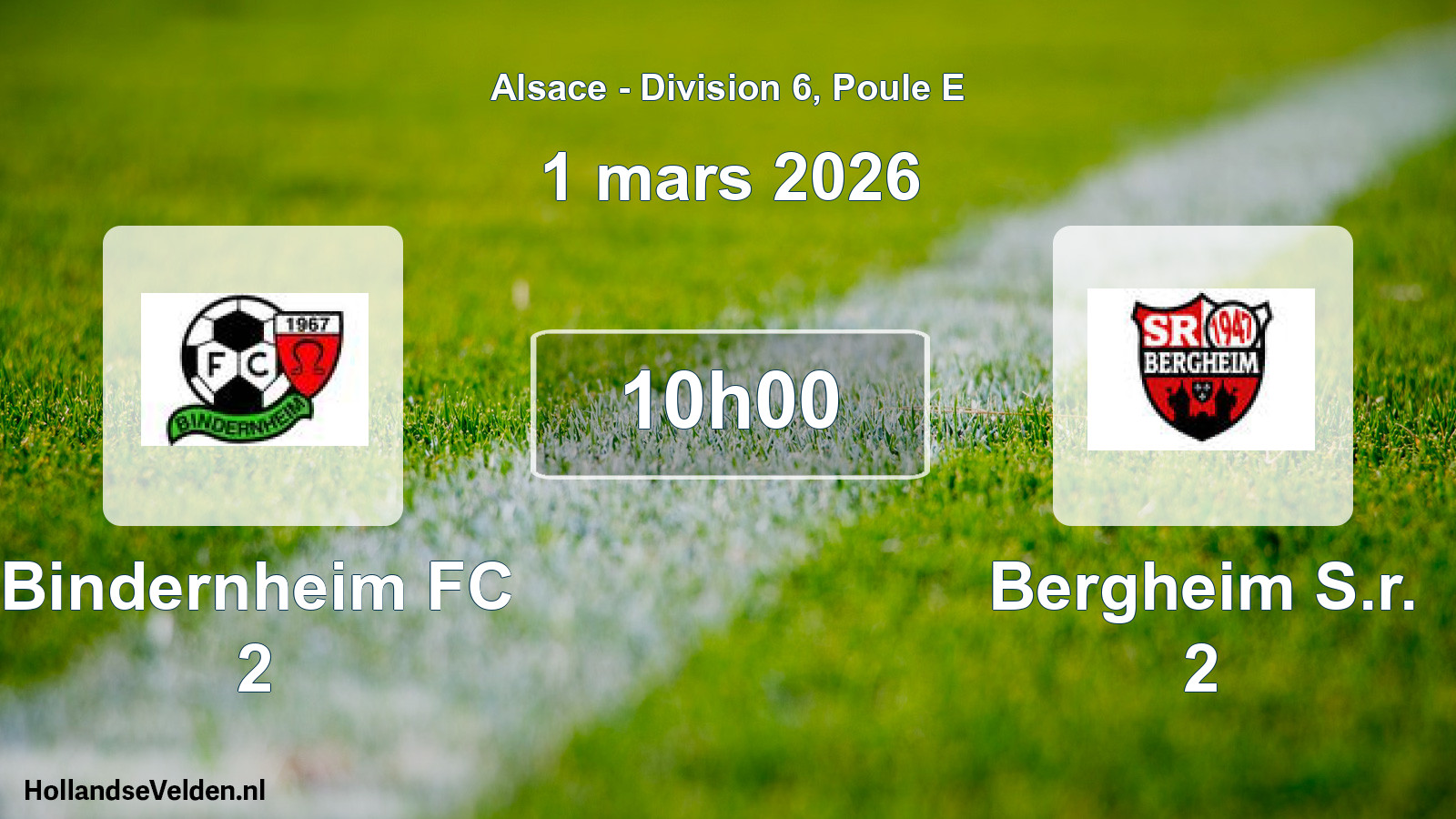 Scheduled Match: Bindernheim FC 2 - Bergheim S.r. 2 (1 March 2026)