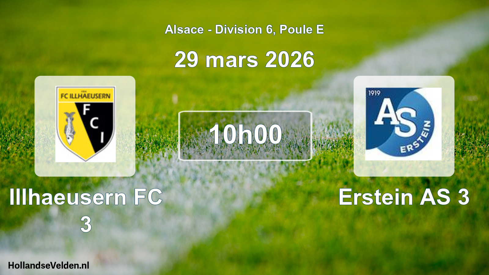 Match programmé: Illhaeusern FC 3 - Erstein AS 3 (29 mars 2026)