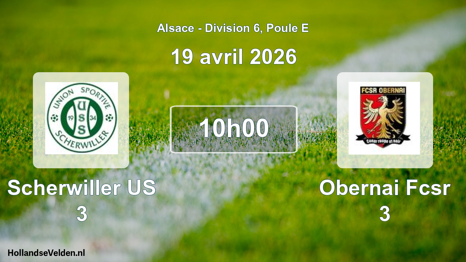 Scheduled Match: Scherwiller US 3 - Obernai Fcsr 3 (19 April 2026)