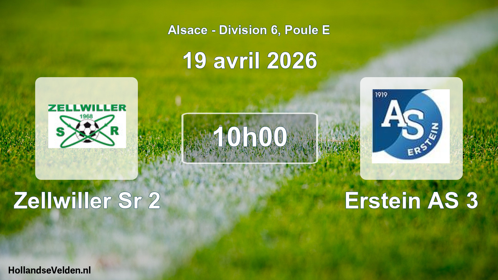 Scheduled Match: Zellwiller Sr 2 - Erstein AS 3 (19 April 2026)