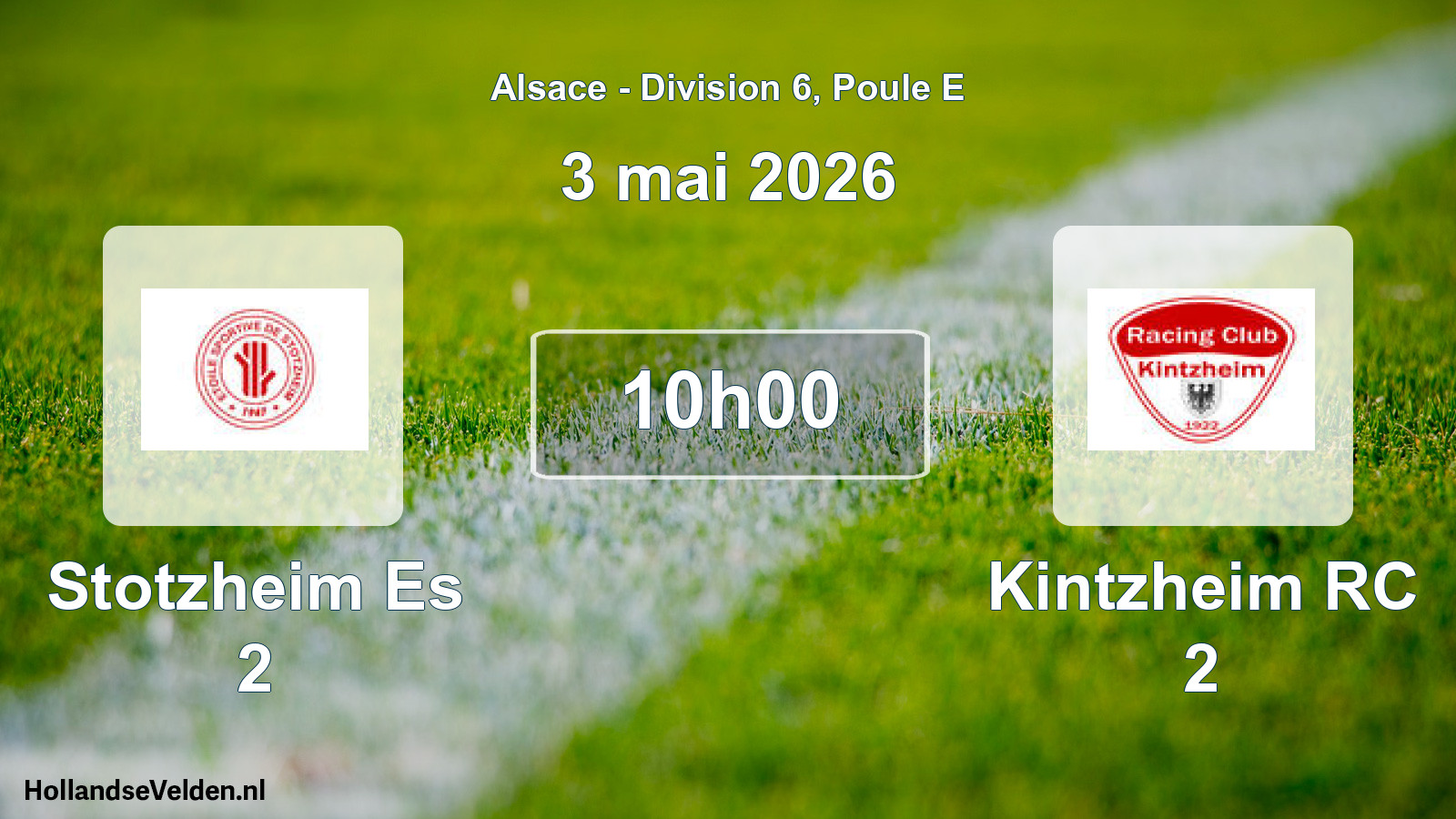 Match programmé: Stotzheim Es 2 - Kintzheim RC 2 (3 mai 2026)