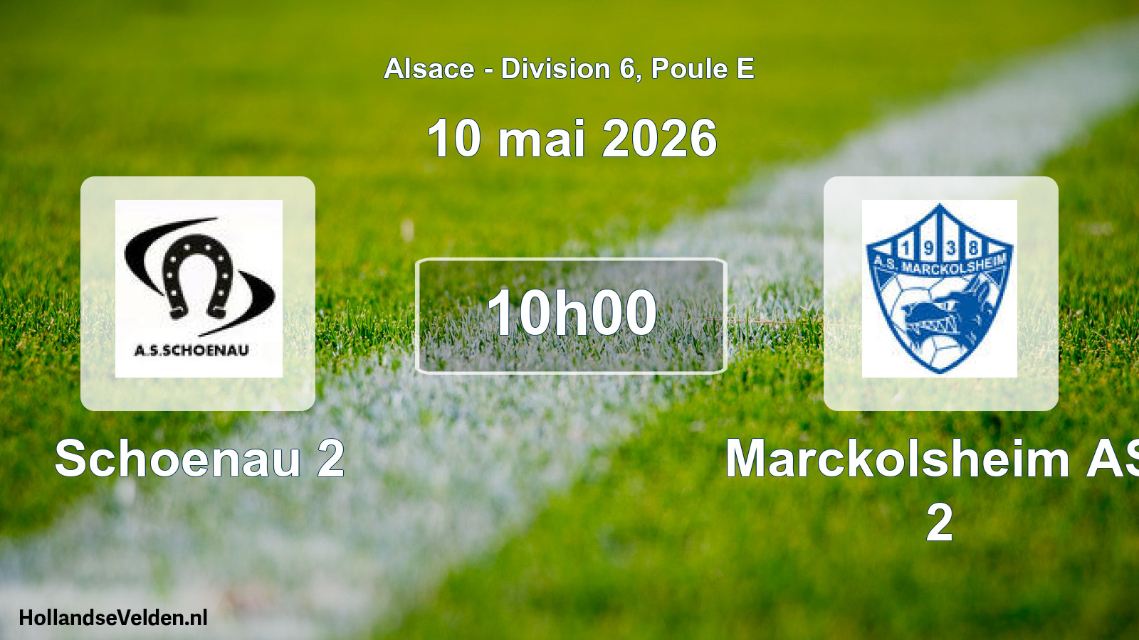 Match programmé: Schoenau 2 - Marckolsheim AS 2 (10 mai 2026)