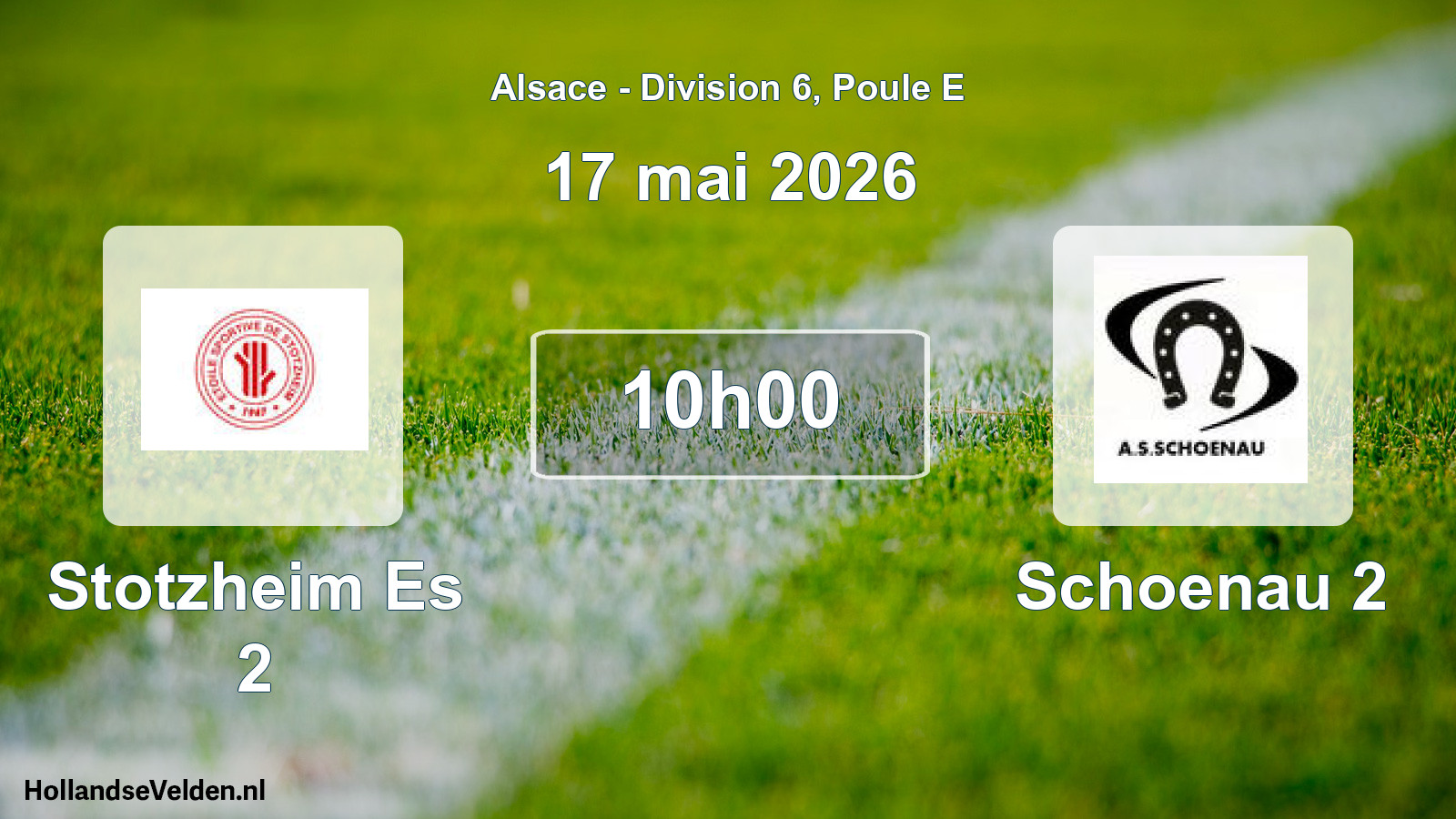 Match programmé: Stotzheim Es 2 - Schoenau 2 (17 mai 2026)