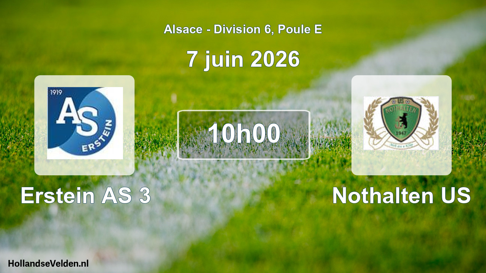 Match programmé: Erstein AS 3 - Nothalten US (7 juin 2026)