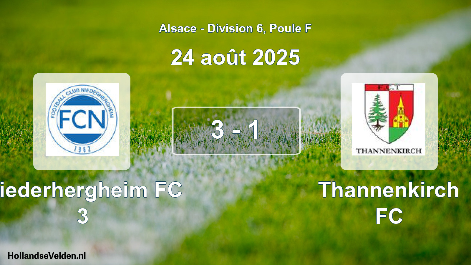 Gespeelde wedstrijd: Niederhergheim FC 3 - Thannenkirch FC 3 - 1 (24 augustus 2025)