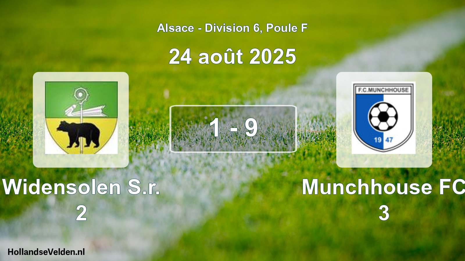 Match joué: Widensolen S.r. 2 - Munchhouse FC 3 1 - 9 (24 août 2025)