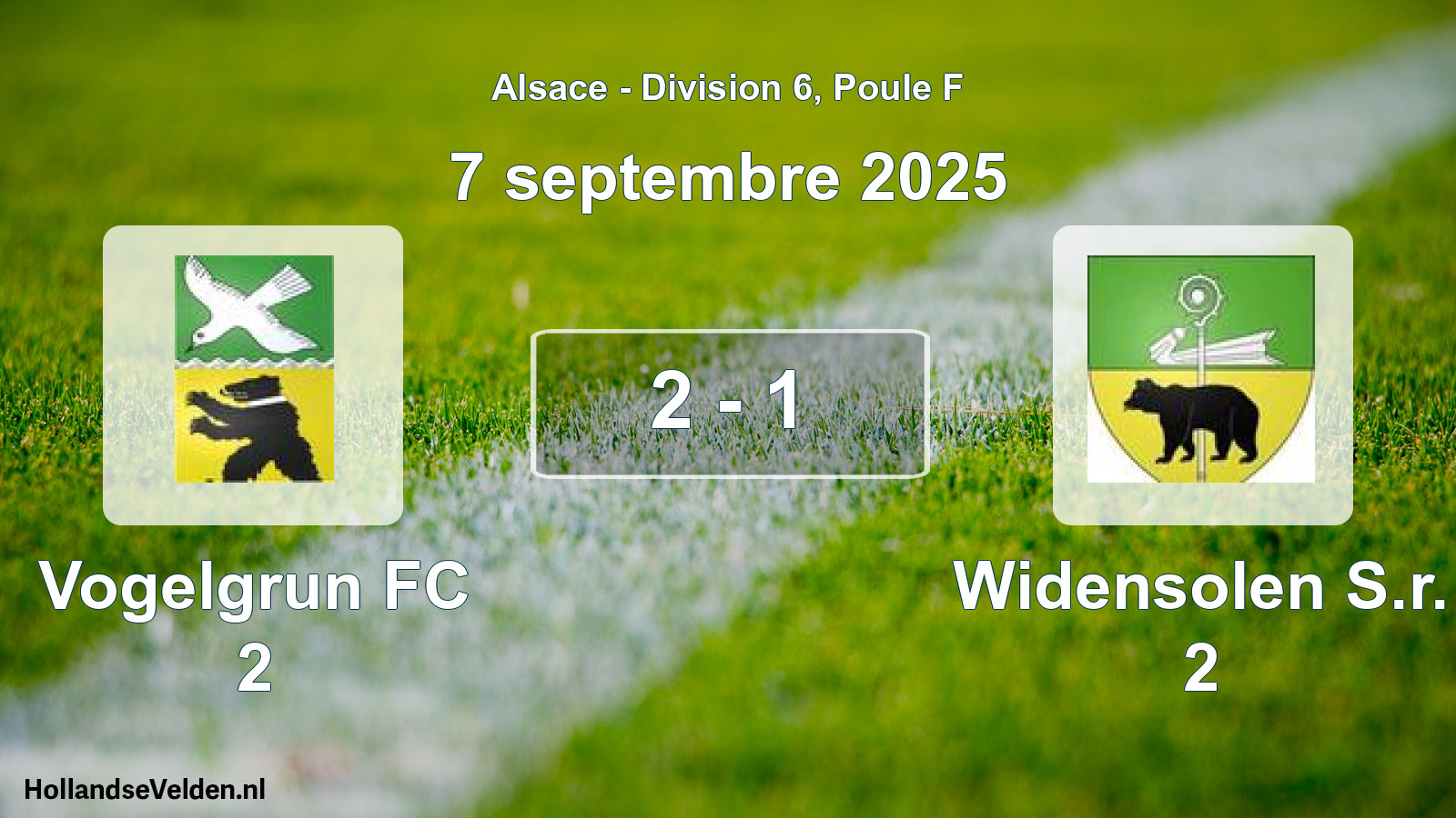 Match joué: Vogelgrun FC 2 - Widensolen S.r. 2 2 - 1 (7 septembre 2025)