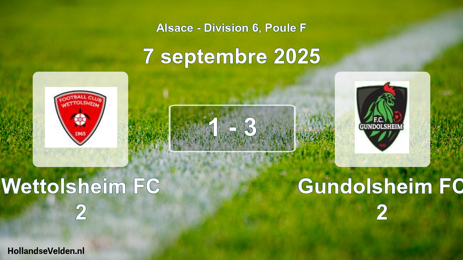 Match joué: Wettolsheim FC 2 - Gundolsheim FC 2 1 - 3 (7 septembre 2025)