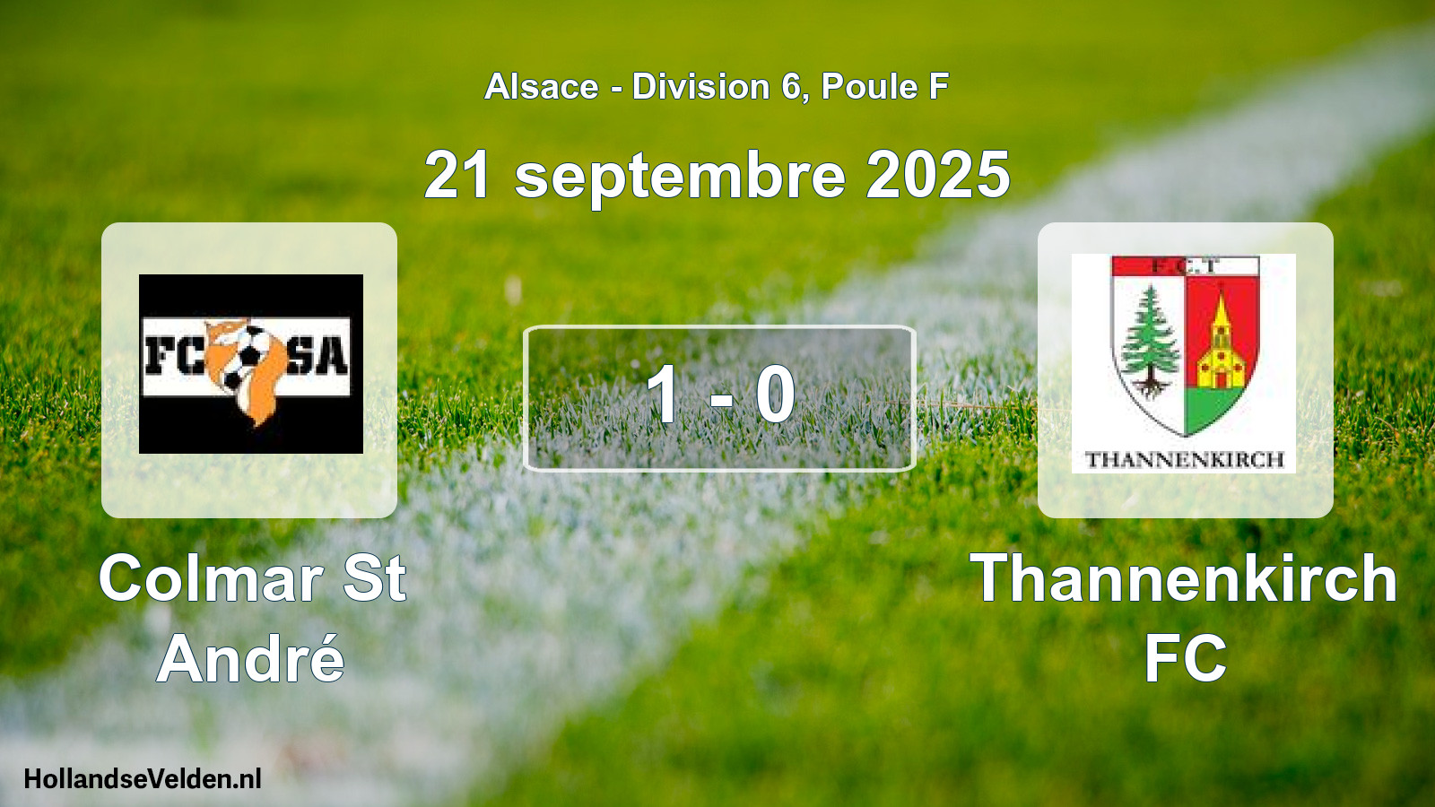 Total number of matches played: Colmar St André - Thannenkirch FC 1 - 0 (21 September 2025)