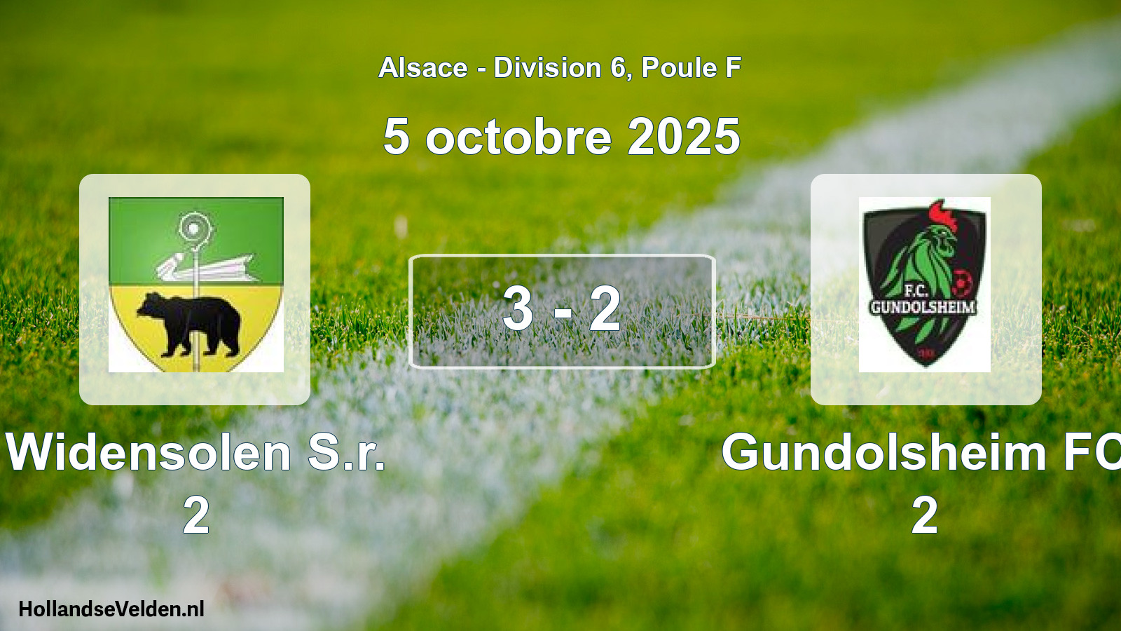 Gespeelde wedstrijd: Widensolen S.r. 2 - Gundolsheim FC 2 3 - 2 (5 oktober 2025)