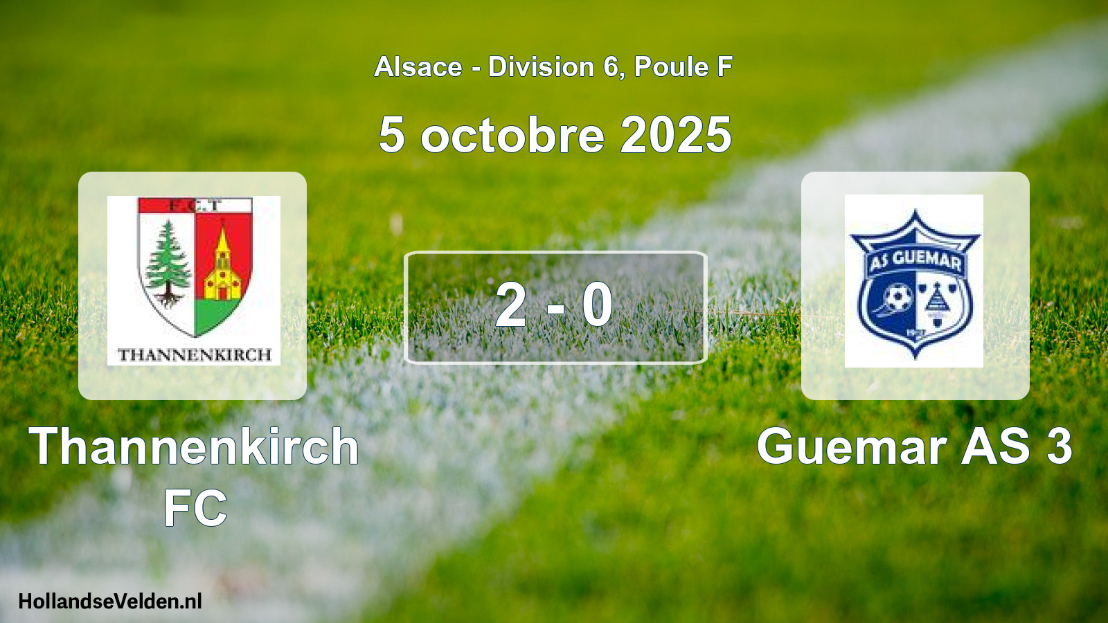 Total number of matches played: Thannenkirch FC - Guemar AS 3 2 - 0 (5 October 2025)