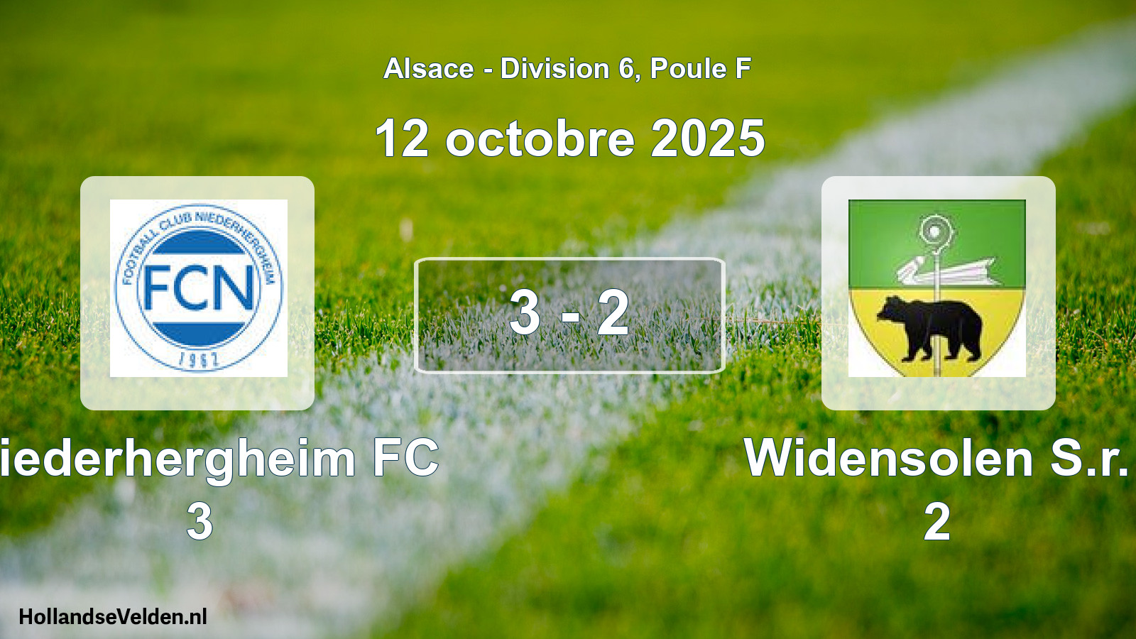 Match joué: Niederhergheim FC 3 - Widensolen S.r. 2 3 - 2 (12 octobre 2025)