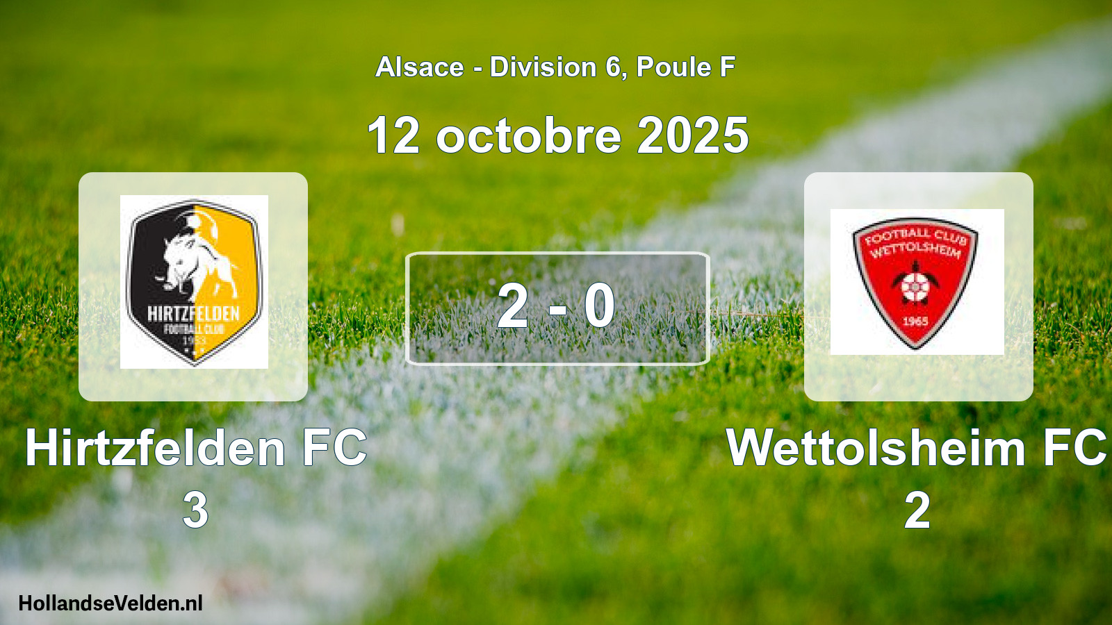 Total number of matches played: Hirtzfelden FC 3 - Wettolsheim FC 2 2 - 0 (12 October 2025)