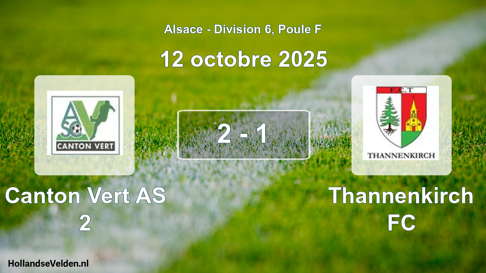 Total number of matches played: Canton Vert AS 2 - Thannenkirch FC 2 - 1 (12 October 2025)