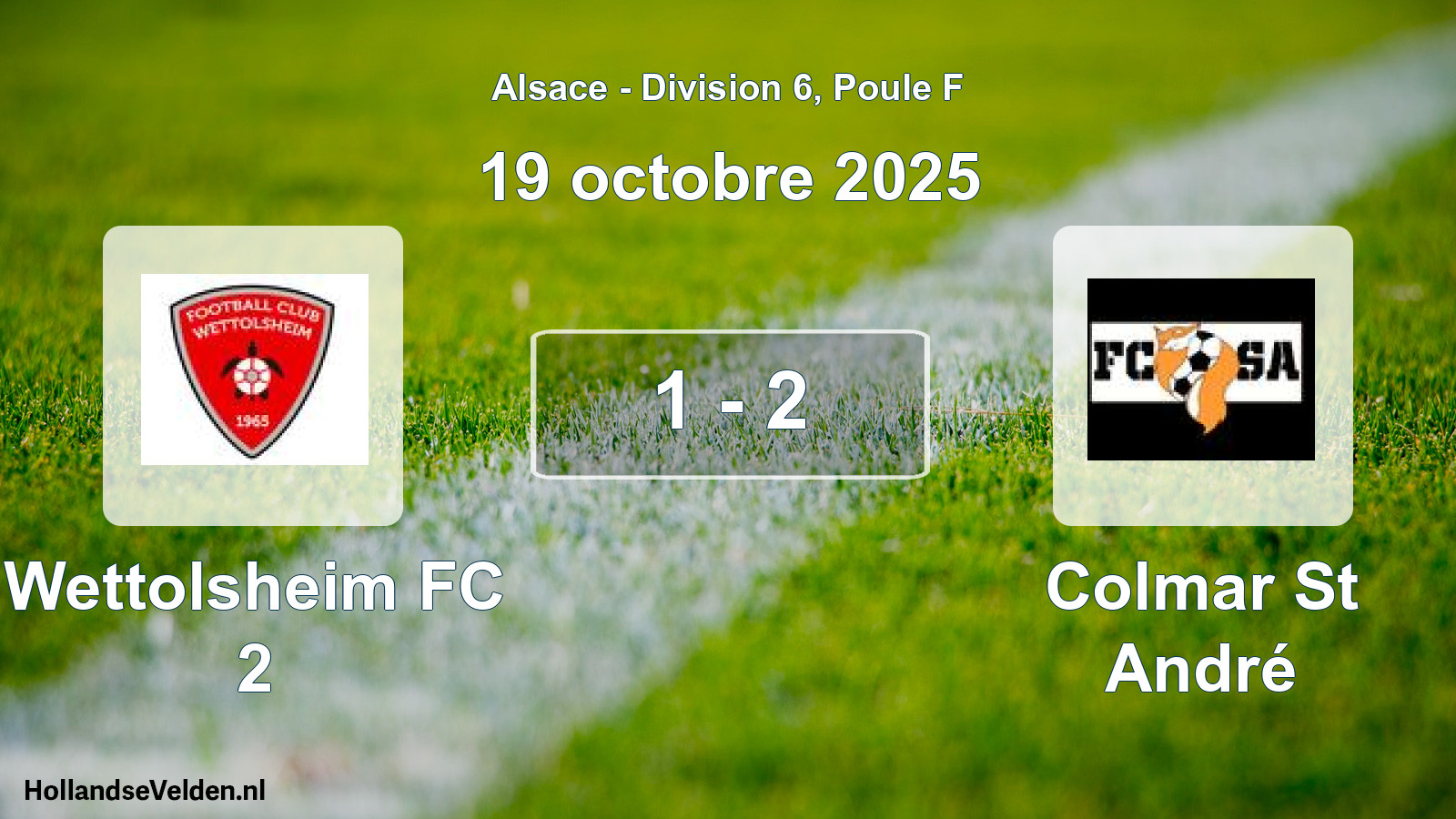 Match joué: Wettolsheim FC 2 - Colmar St André 1 - 2 (19 octobre 2025)