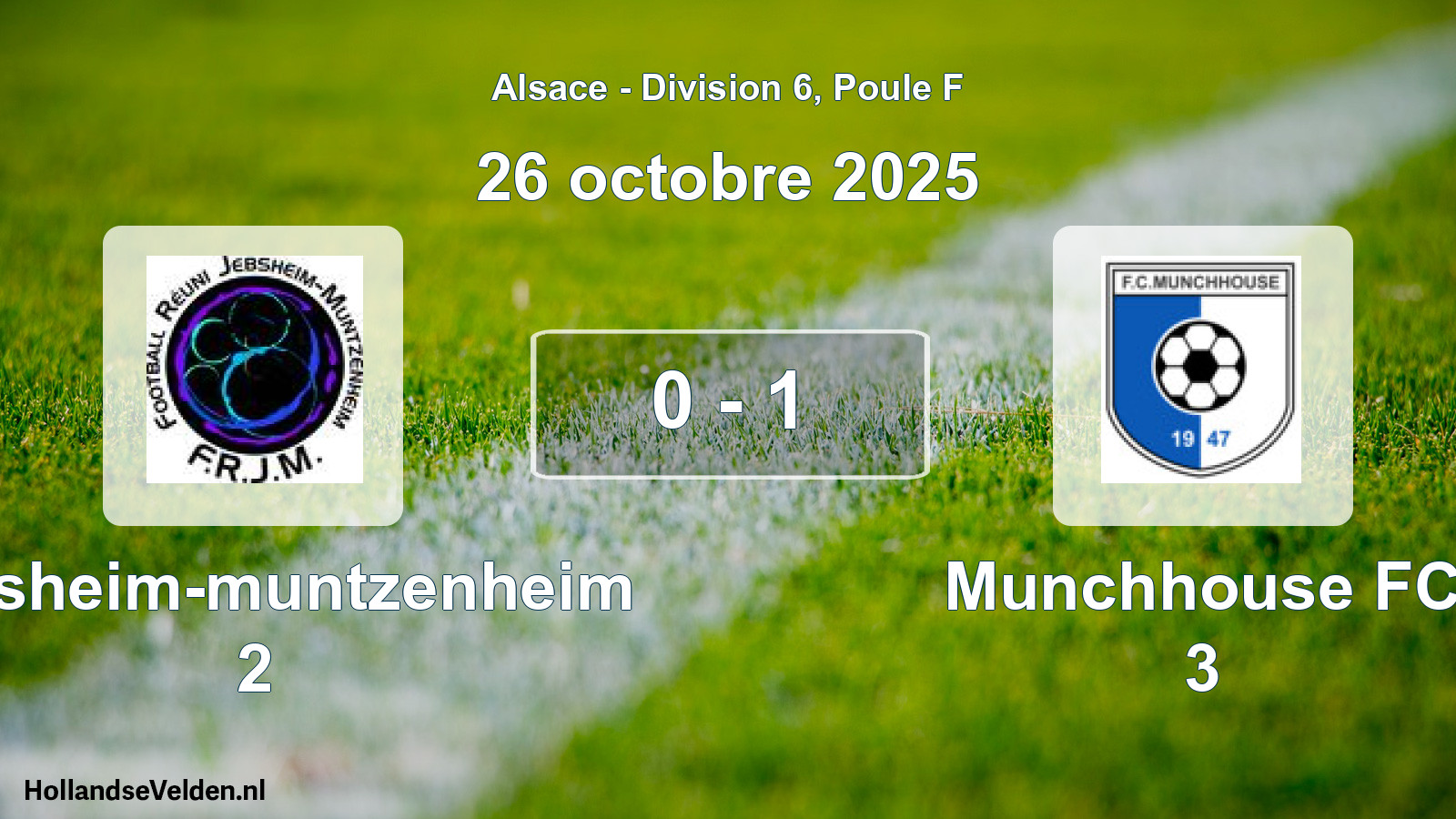 Gespeelde wedstrijd: Jebsheim-muntzenheim 2 - Munchhouse FC 3 0 - 1 (26 oktober 2025)