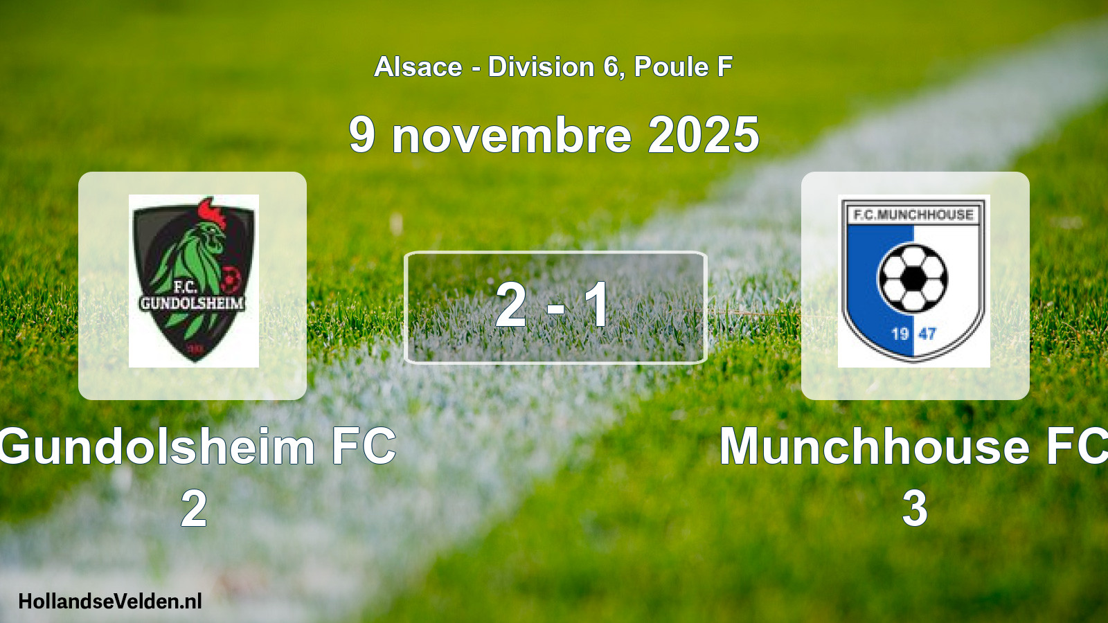 Gespeelde wedstrijd: Gundolsheim FC 2 - Munchhouse FC 3 2 - 1 (9 november 2025)