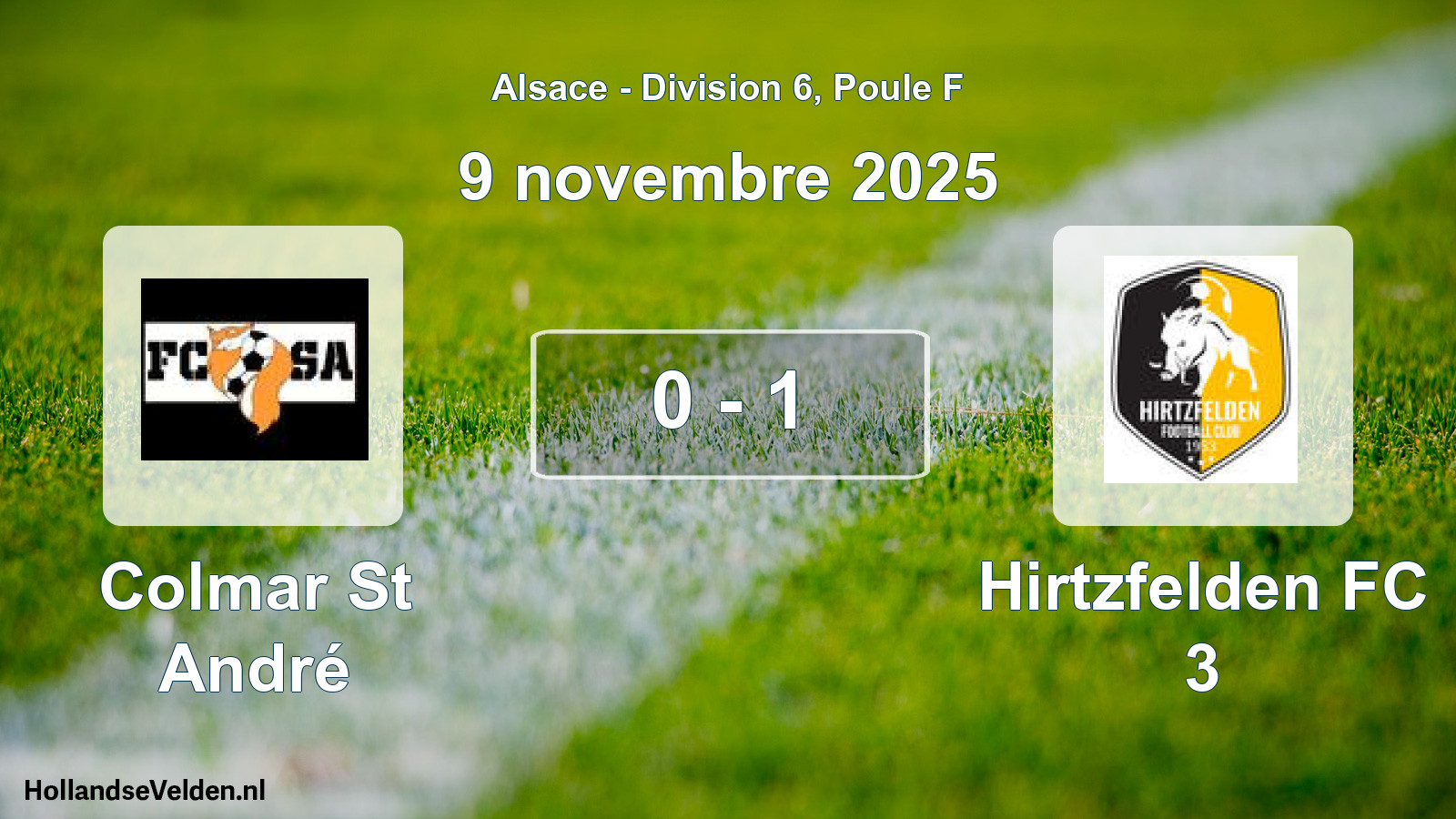 Total number of matches played: Colmar St André - Hirtzfelden FC 3 0 - 1 (9 November 2025)