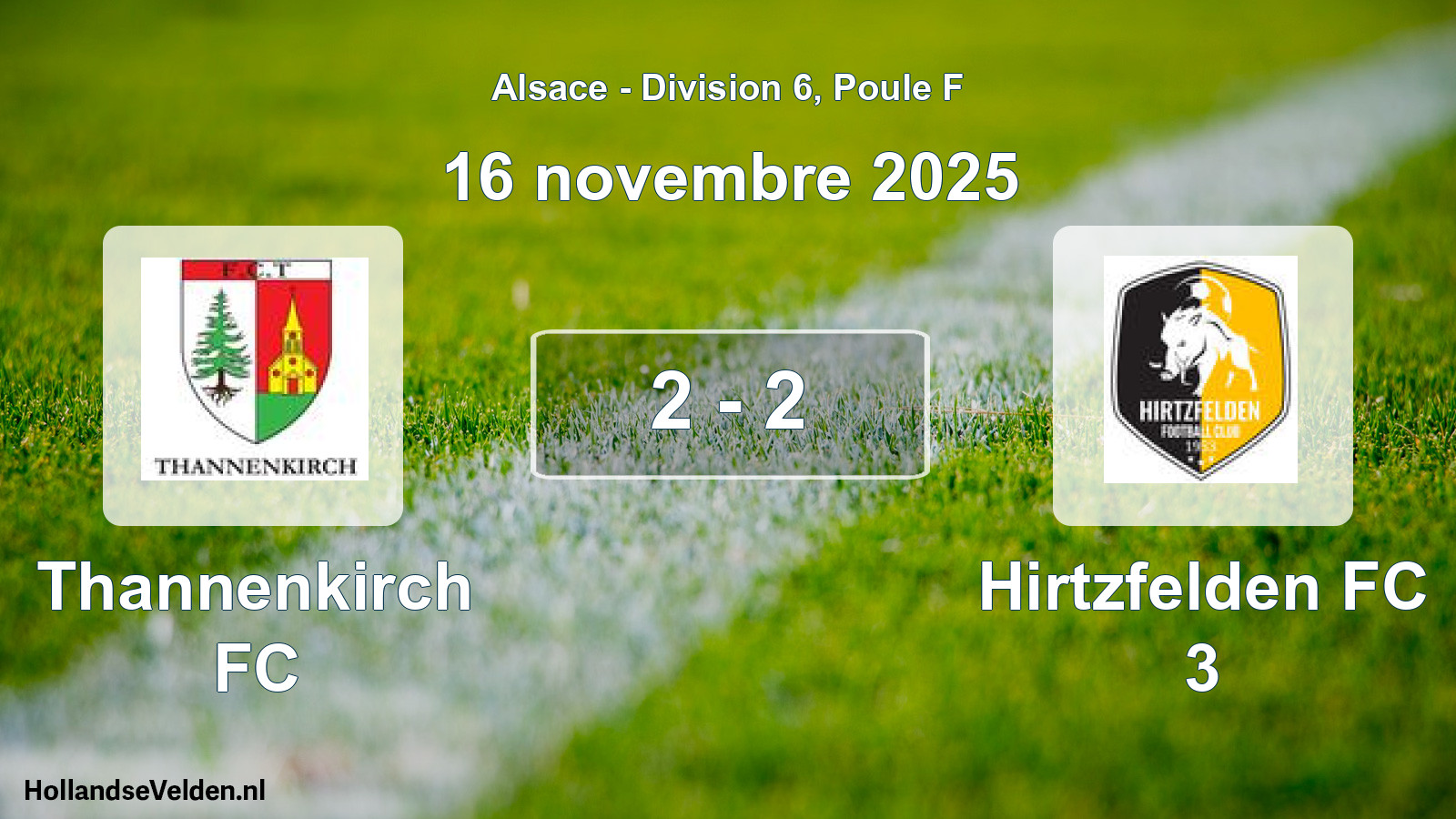 Gespeelde wedstrijd: Thannenkirch FC - Hirtzfelden FC 3 2 - 2 (16 november 2025)