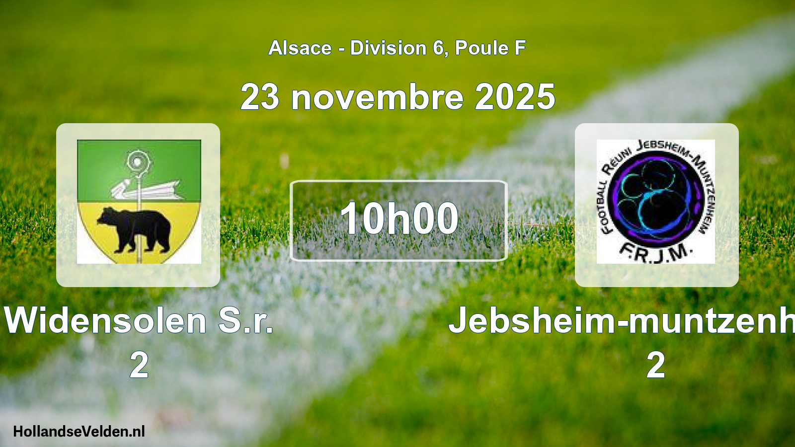 Match programmé: Widensolen S.r. 2 - Jebsheim-muntzenheim 2 (23 novembre 2025)