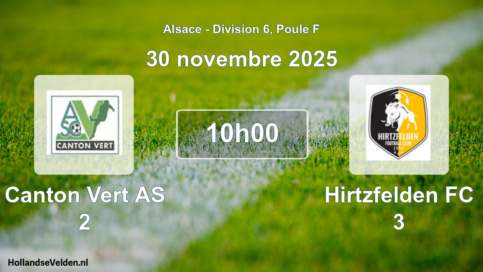 Geplande wedstrijd: Canton Vert AS 2 - Hirtzfelden FC 3 (30 november 2025)