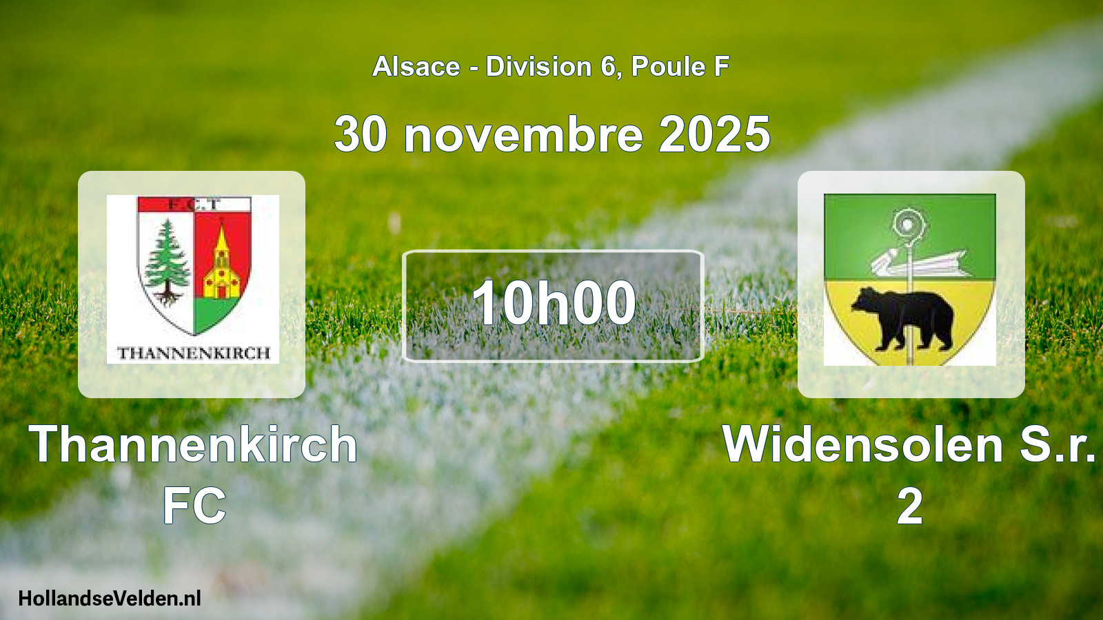 Match programmé: Thannenkirch FC - Widensolen S.r. 2 (30 novembre 2025)