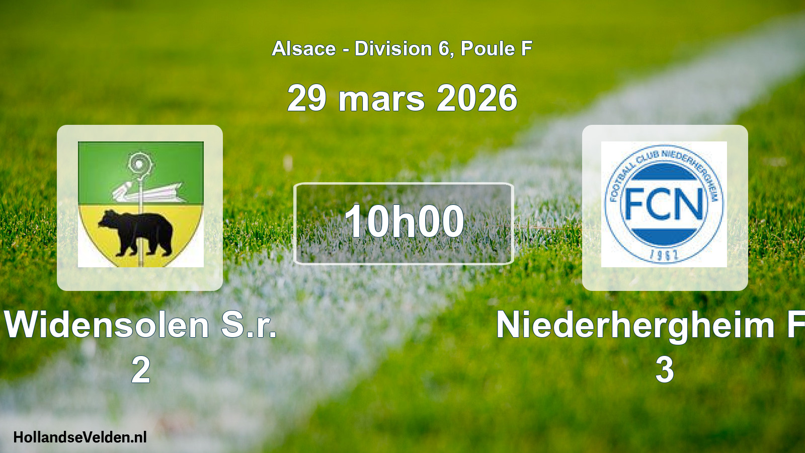 Scheduled Match: Widensolen S.r. 2 - Niederhergheim FC 3 (29 March 2026)