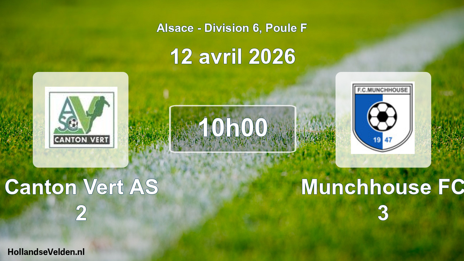 Scheduled Match: Canton Vert AS 2 - Munchhouse FC 3 (12 April 2026)