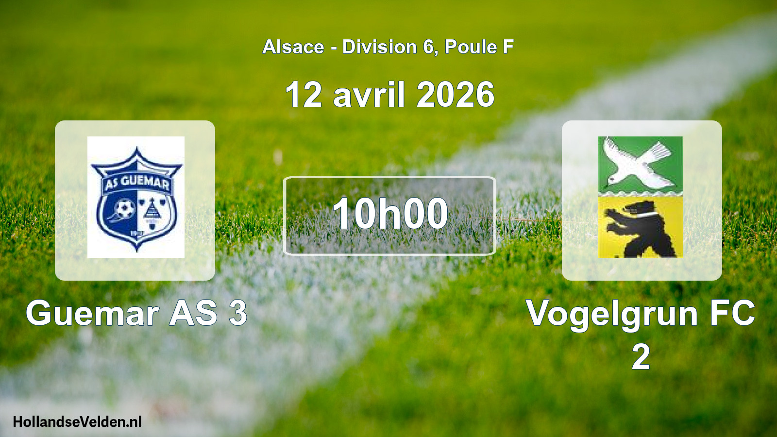 Scheduled Match: Guemar AS 3 - Vogelgrun FC 2 (12 April 2026)