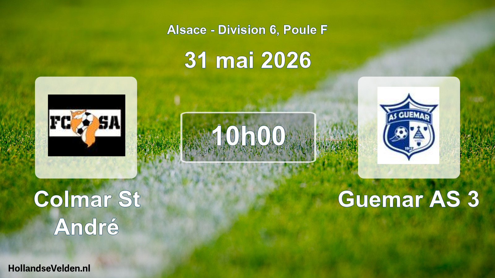 Geplande wedstrijd: Colmar St André - Guemar AS 3 (31 mei 2026)