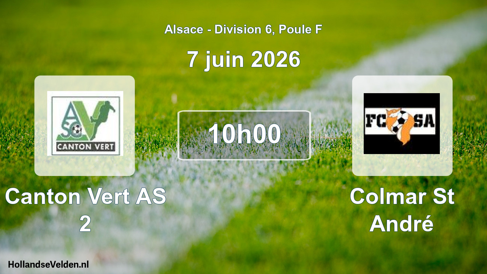 Scheduled Match: Canton Vert AS 2 - Colmar St André (7 June 2026)