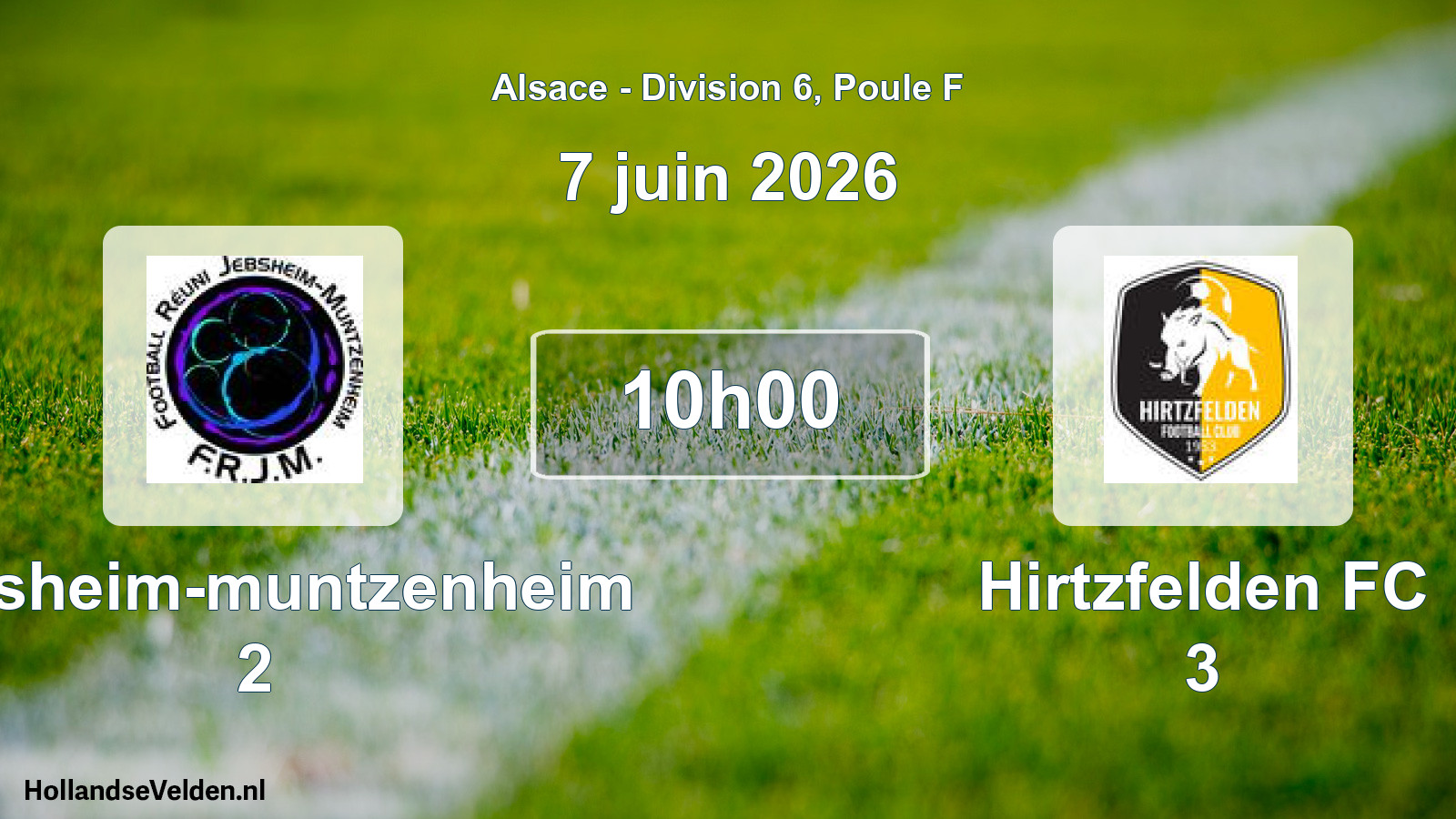 Geplande wedstrijd: Jebsheim-muntzenheim 2 - Hirtzfelden FC 3 (7 juni 2026)
