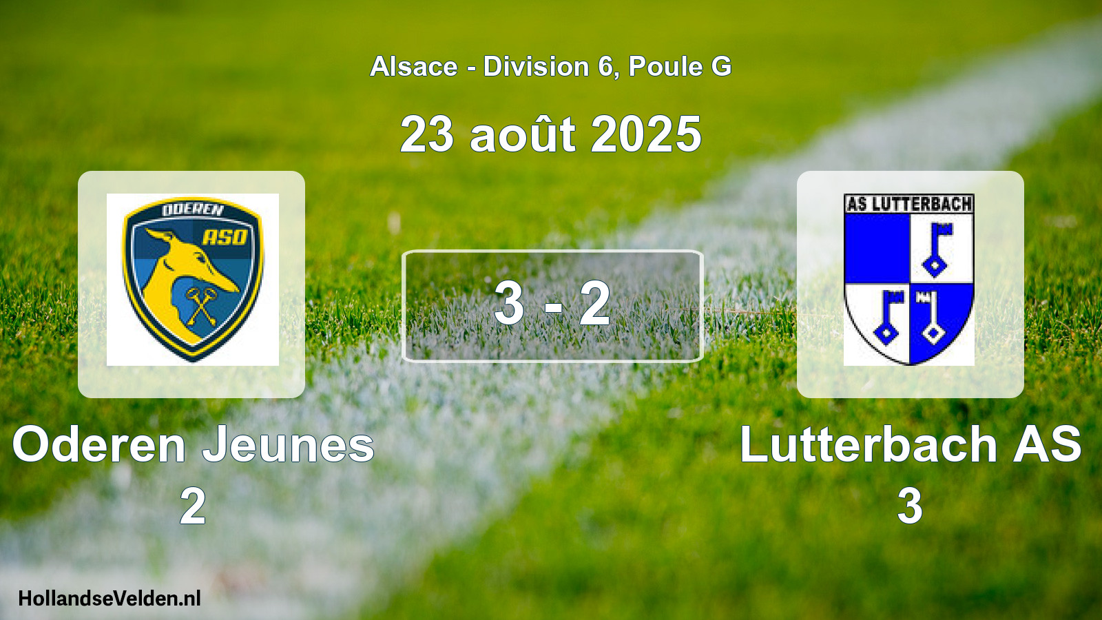 Match joué: Oderen Jeunes 2 - Lutterbach AS 3 3 - 2 (23 août 2025)