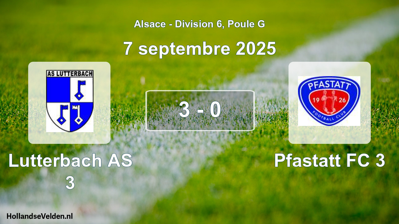 Gespeelde wedstrijd: Lutterbach AS 3 - Pfastatt FC 3 3 - 0 (7 september 2025)