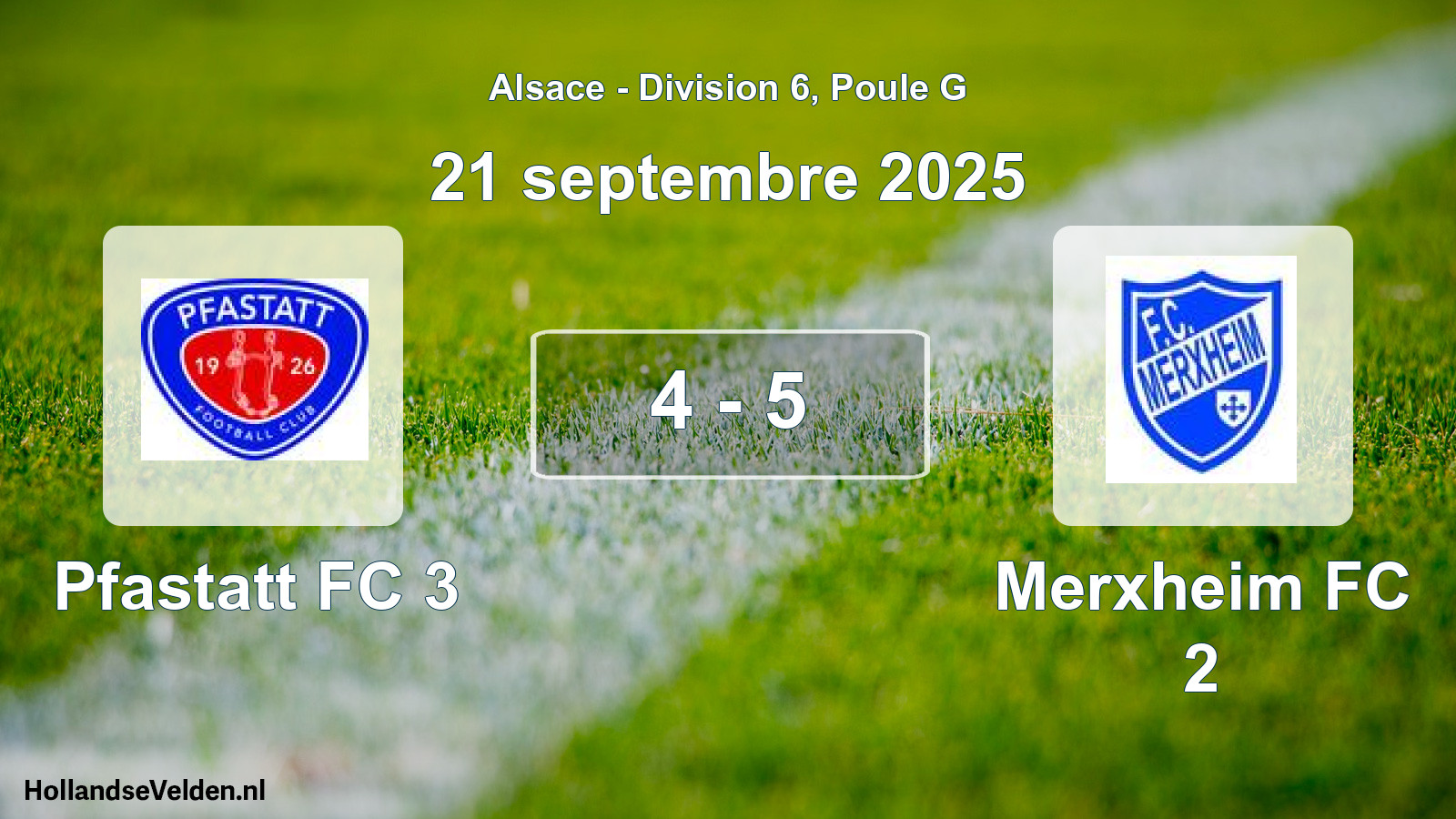 Match joué: Pfastatt FC 3 - Merxheim FC 2 4 - 5 (21 septembre 2025)