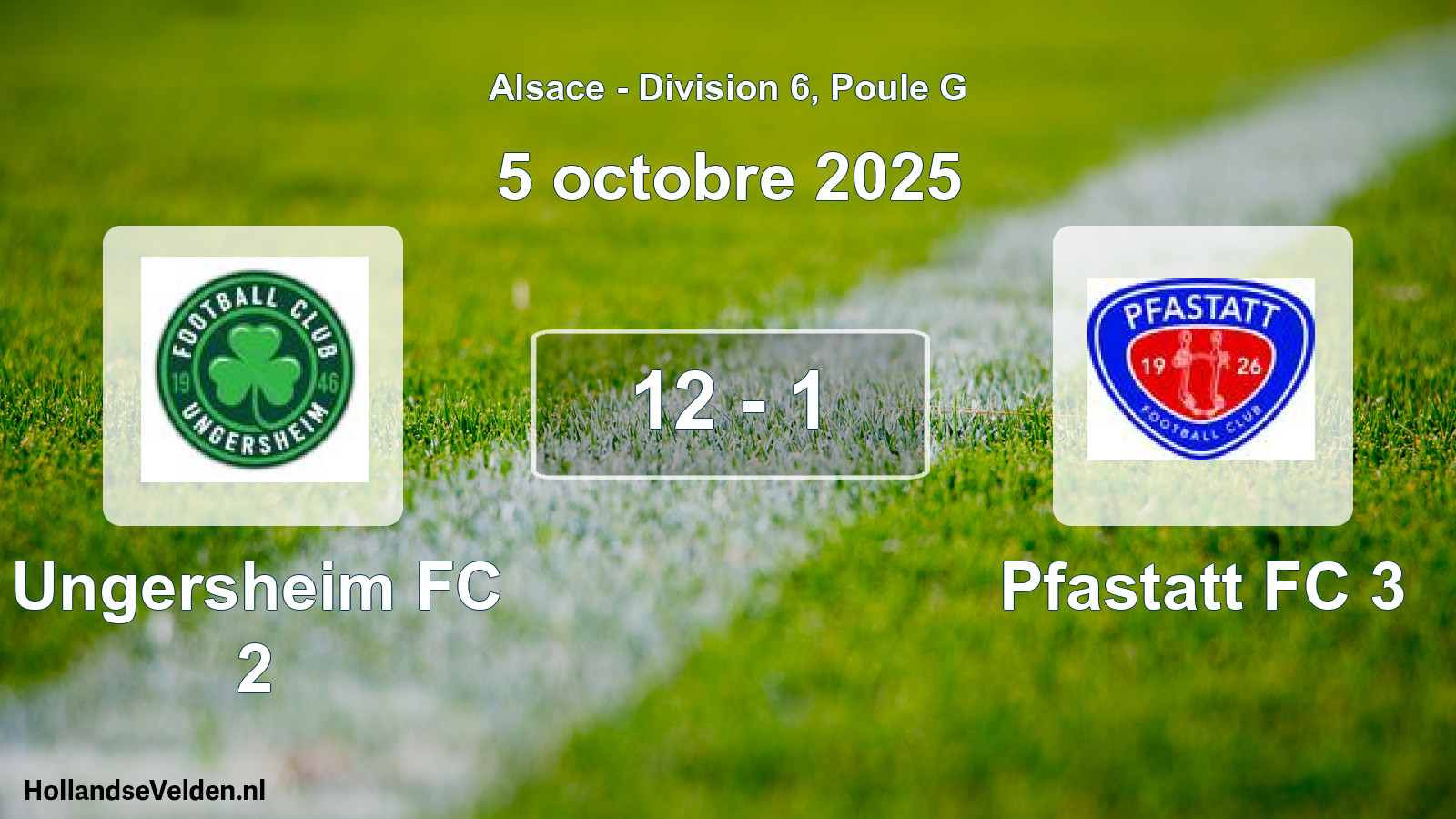 Total number of matches played: Ungersheim FC 2 - Pfastatt FC 3 12 - 1 (5 October 2025)