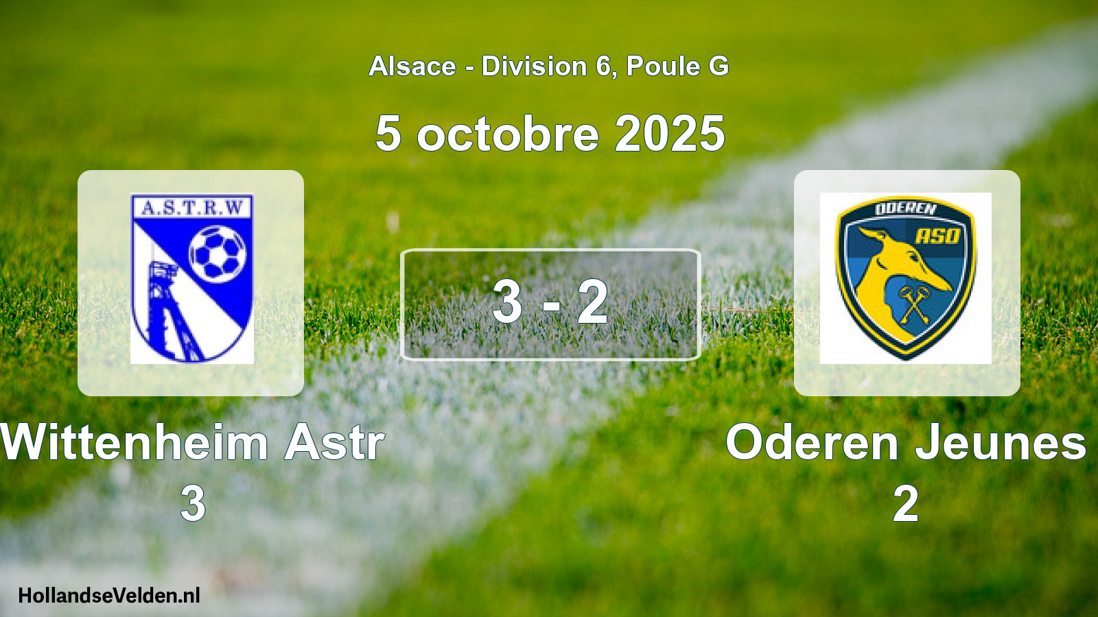 Match joué: Wittenheim Astr 3 - Oderen Jeunes 2 3 - 2 (5 octobre 2025)