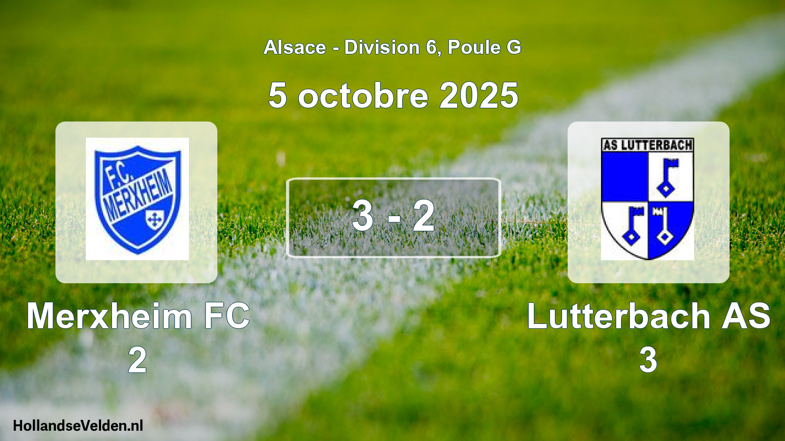 Gespeelde wedstrijd: Merxheim FC 2 - Lutterbach AS 3 3 - 2 (5 oktober 2025)