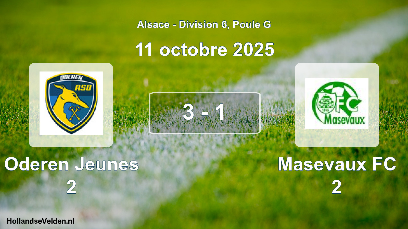 Gespeelde wedstrijd: Oderen Jeunes 2 - Masevaux FC 2 3 - 1 (11 oktober 2025)