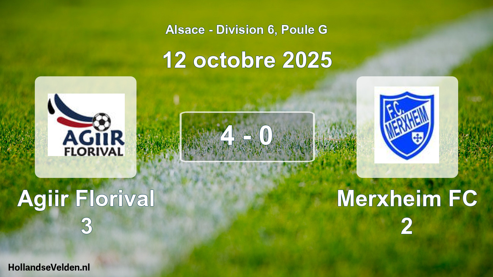 Gespeelde wedstrijd: Agiir Florival 3 - Merxheim FC 2 4 - 0 (12 oktober 2025)