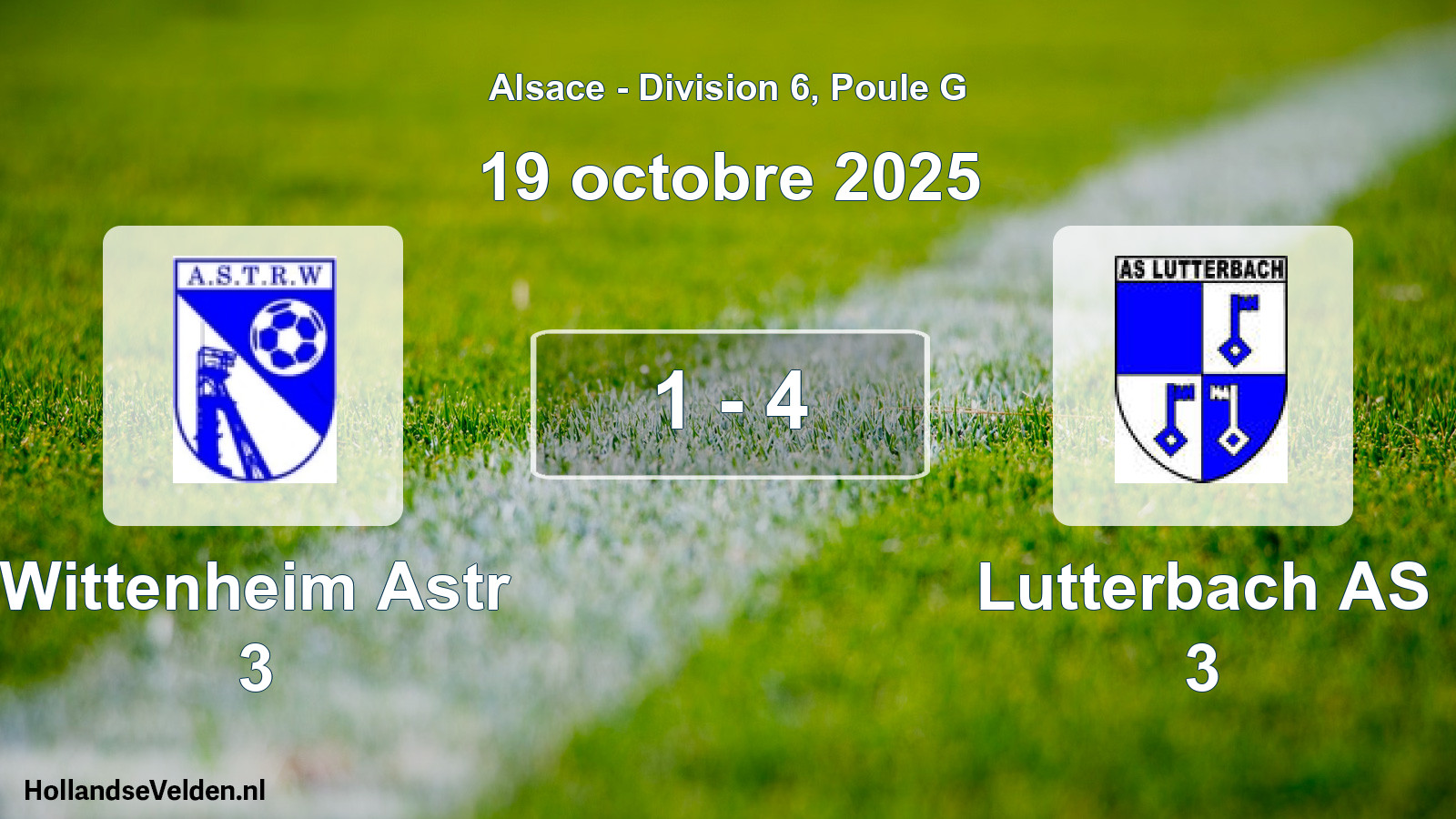 Match joué: Wittenheim Astr 3 - Lutterbach AS 3 1 - 4 (19 octobre 2025)