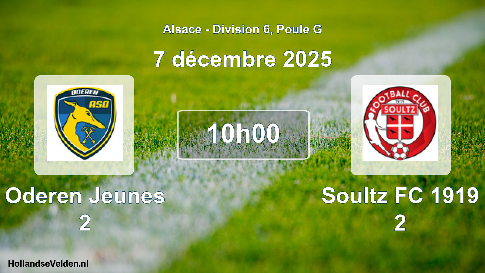 Geplande wedstrijd: Oderen Jeunes 2 - Soultz FC 1919 2 (7 december 2025)