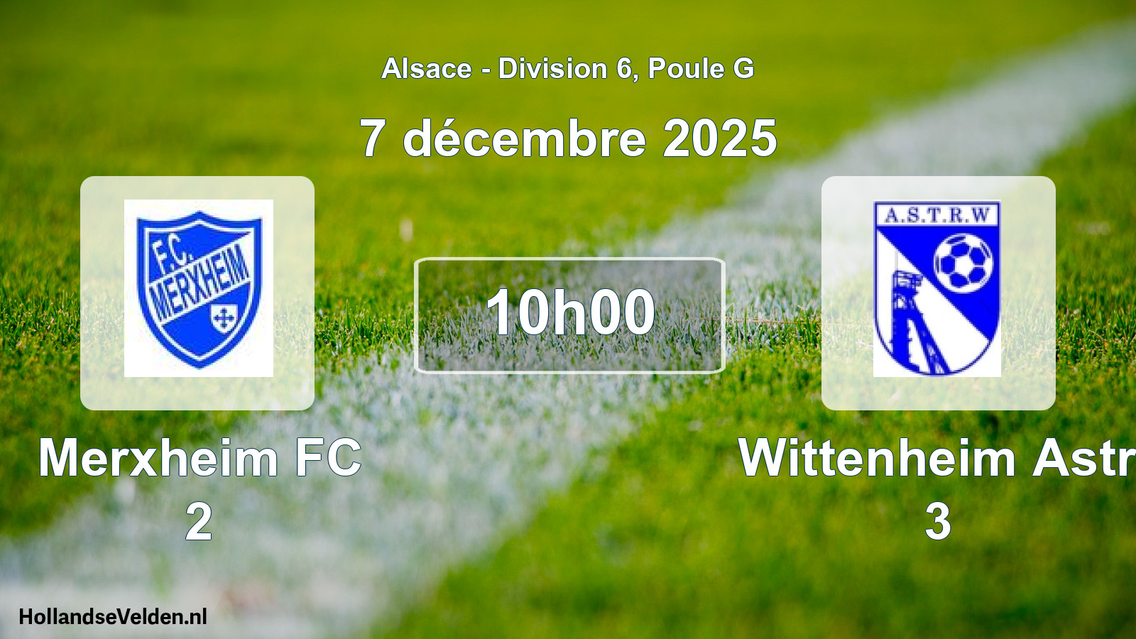 Geplande wedstrijd: Merxheim FC 2 - Wittenheim Astr 3 (7 december 2025)