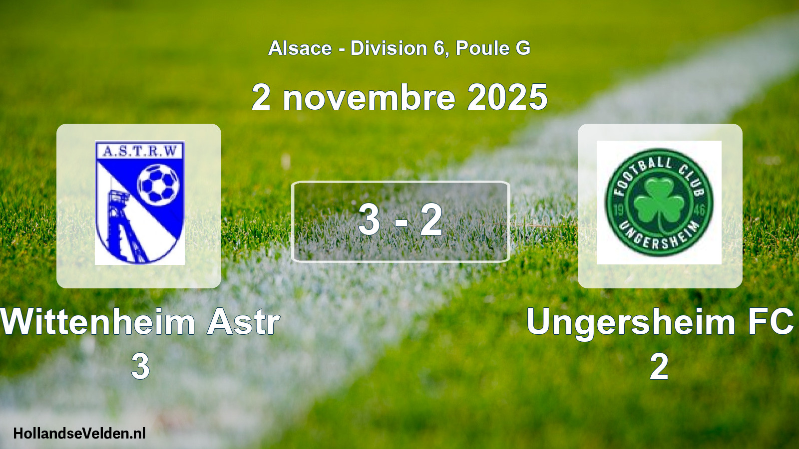 Match joué: Wittenheim Astr 3 - Ungersheim FC 2 3 - 2 (2 novembre 2025)