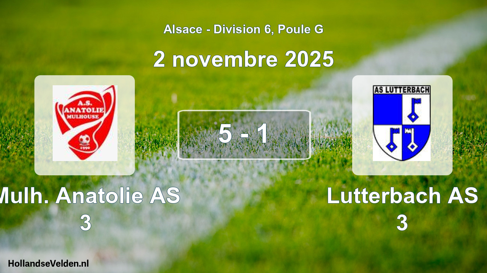 Match joué: Mulh. Anatolie AS 3 - Lutterbach AS 3 5 - 1 (2 novembre 2025)