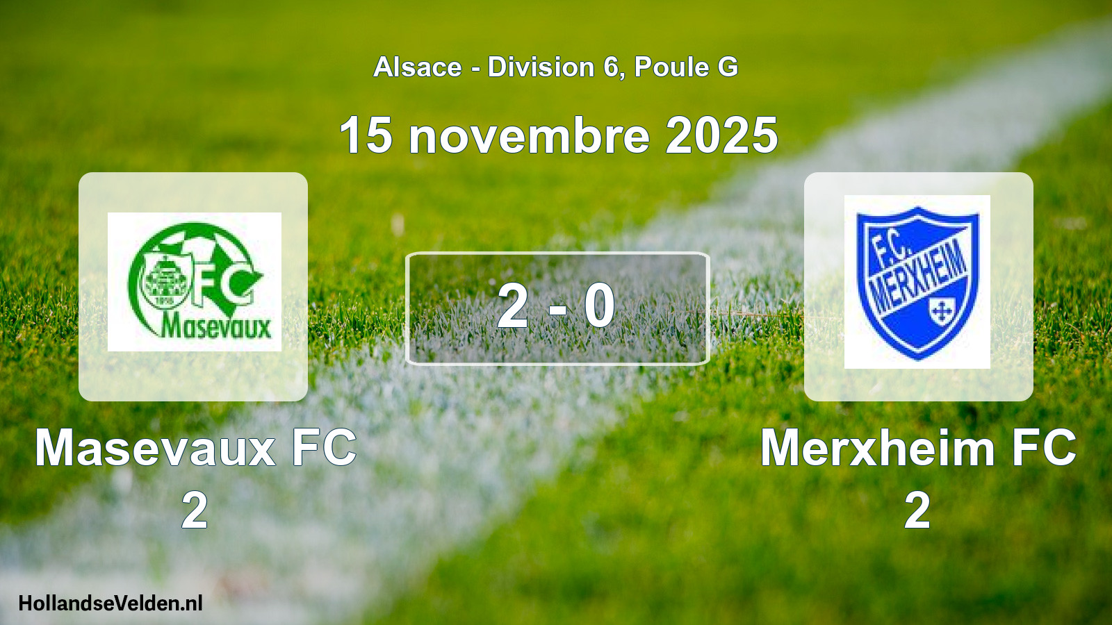 Match joué: Masevaux FC 2 - Merxheim FC 2 2 - 0 (15 novembre 2025)