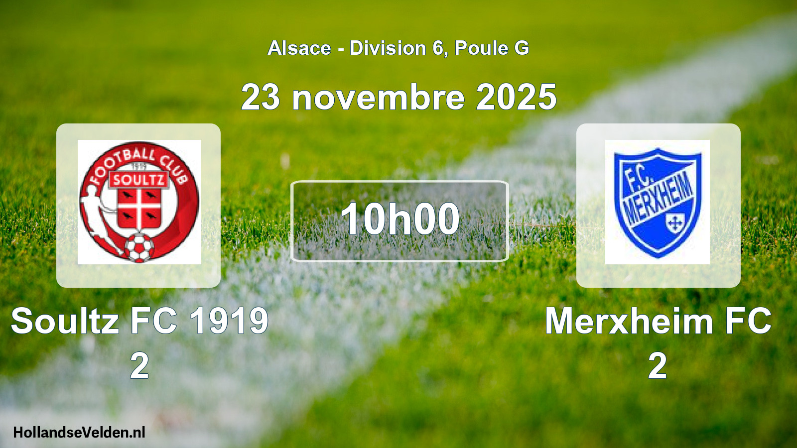 Match programmé: Soultz FC 1919 2 - Merxheim FC 2 (23 novembre 2025)