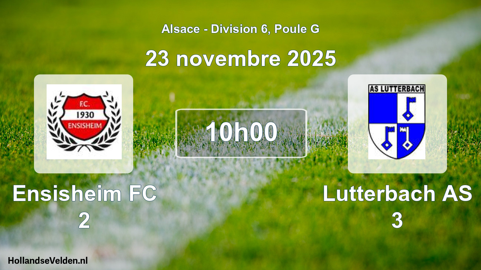 Match programmé: Ensisheim FC 2 - Lutterbach AS 3 (23 novembre 2025)