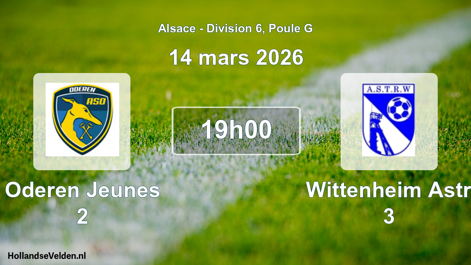 Geplande wedstrijd: Oderen Jeunes 2 - Wittenheim Astr 3 (14 maart 2026)