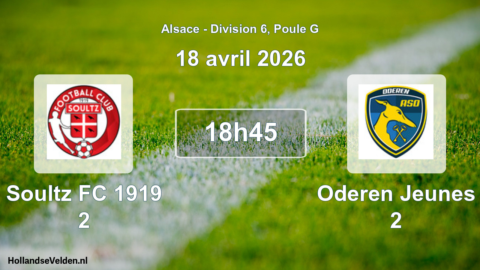 Match programmé: Soultz FC 1919 2 - Oderen Jeunes 2 (18 avril 2026)